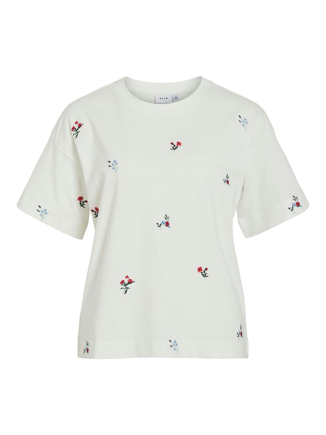 Vimonie Flower Emb t-shirt - Color Flowers